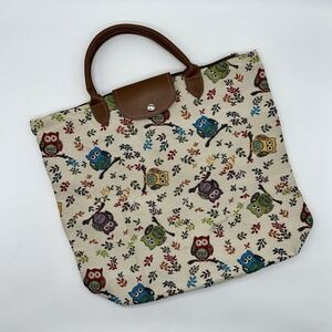 Owl Foldaway Signare Grocery Shopping Tote Craft Bag Colorful